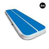 NNEDPE 6m x 1m Air Track Inflatable Tumbling Gymnastics Mat - Blue White