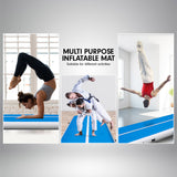 NNEDPE 6m x 1m Air Track Inflatable Tumbling Gymnastics Mat - Blue White