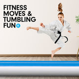 NNEDPE 6m x 1m Air Track Inflatable Tumbling Gymnastics Mat - Blue White