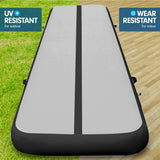 NNEDPE 6m x 1m Air Track Inflatable Tumbling Mat Gymnastics - Grey Black