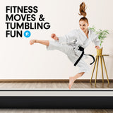 NNEDPE 6m x 1m Air Track Inflatable Tumbling Mat Gymnastics - Grey Black