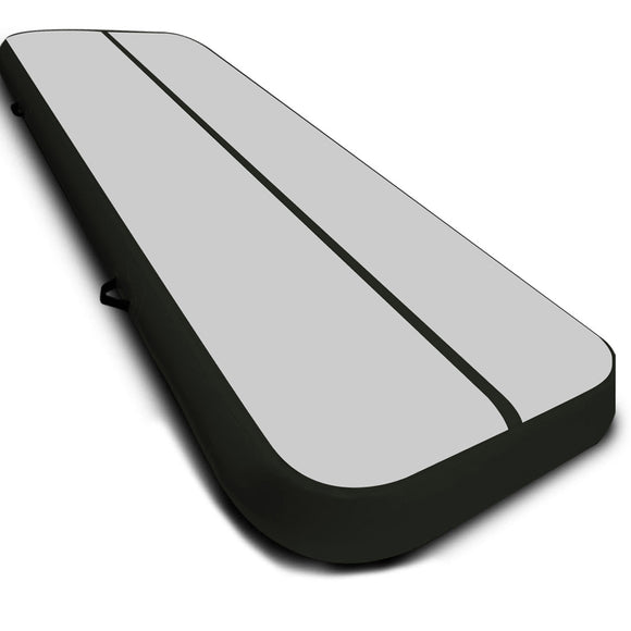 NNEDPE 4m x 2m Air Track Gymnastics Mat Tumbling Exercise - Grey Black