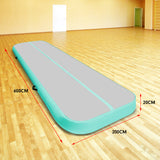 NNEDPE 6m x 2m Air Track Gymnastics Mat Tumbling Exercise - Grey Green
