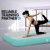 NNEDPE 6m x 2m Air Track Gymnastics Mat Tumbling Exercise - Grey Green