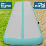 NNEDPE 6m x 2m Air Track Gymnastics Mat Tumbling Exercise - Grey Green