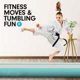 NNEDPE 6m x 2m Air Track Gymnastics Mat Tumbling Exercise - Grey Green
