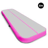 NNEDPE 6m x 2m Air Track Gymnastics Mat Tumbling Exercise - Grey Pink