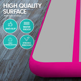 NNEDPE 6m x 2m Air Track Gymnastics Mat Tumbling Exercise - Grey Pink