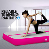 NNEDPE 6m x 2m Air Track Gymnastics Mat Tumbling Exercise - Grey Pink