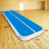 NNEDPE 7m x 1m Air Track Inflatable Tumbling Gymnastics Mat - Blue White