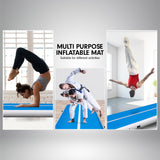NNEDPE 7m x 1m Air Track Inflatable Tumbling Gymnastics Mat - Blue White