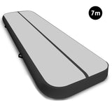 NNEDPE 7m x 1m Air Track Inflatable Tumbling Mat Gymnastics - Grey Black