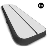 NNEDPE 8m x 1m Air Track Inflatable Tumbling Mat Gymnastics - Grey Black