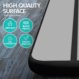 NNEDPE 8m x 1m Air Track Inflatable Tumbling Mat Gymnastics - Grey Black