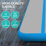 NNEDPE 8m x 1m Air Track Inflatable Gymnastics Mat Tumbling - Grey Blue