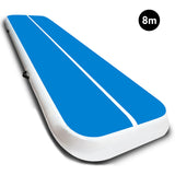 NNEDPE 8m x 1m Air Track Inflatable Tumbling Gymnastics Mat - Blue White