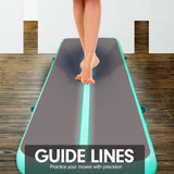 NNEDPE 8m x 1m Air Track Inflatable Gymnastics Mat Tumbling - Grey Green