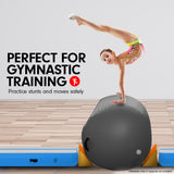 NNEDPE Inflatable Air Exercise Roller Gymnastics Gym Barrel 100 x 80cm Black
