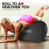 NNEDPE Inflatable Air Exercise Roller Gymnastics Gym Barrel 100 x 80cm Black