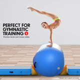 NNEDPE Inflatable Air Exercise Roller Gymnastics Gym Barrel 100 x 80cm - Blue