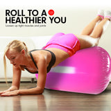 NNEDPE Inflatable Air Exercise Roller Gymnastics Gym Barrel 100 x 80cm - Pink