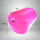 NNEDPE Inflatable Air Exercise Roller Gymnastics Gym Barrel 100 x 80cm - Pink