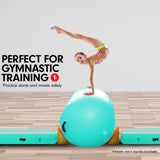 NNEDPE Inflatable Air Exercise Roller Gymnastics Gym Barrel 100 x 80cm Green