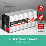 NNEDSZ Power Inverter 3000W or 6000W Pure Sine Wave 12V-240V Camping Boat Caravan