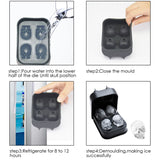 NNEDPE 4- Skull Bear Whiskey Ice Cube Maker Black