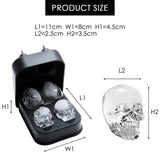 NNEDPE 4- Skull Bear Whiskey Ice Cube Maker Blue