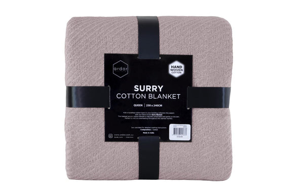 NNEKG Ardor Surry Hand Woven Blanket (Queen Lilac)