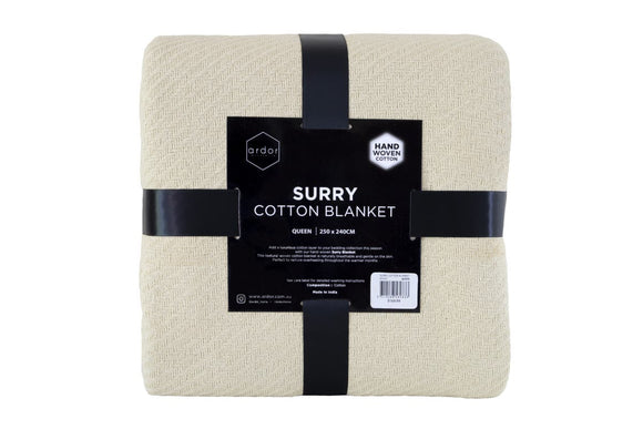 NNEKG Ardor Surry Hand Woven Blanket (Queen Wheat)