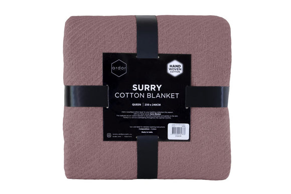NNEKG Ardor Surry Hand Woven Blanket (Queen Wine)