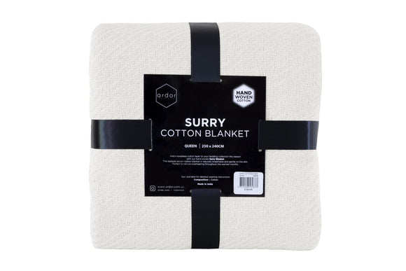 NNEKG Ardor Surry Hand Woven Blanket (Queen White)