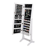 NNEIDS Mirror Jewellery Standing Cabinet Makeup Storage Jewelry Organiser Box