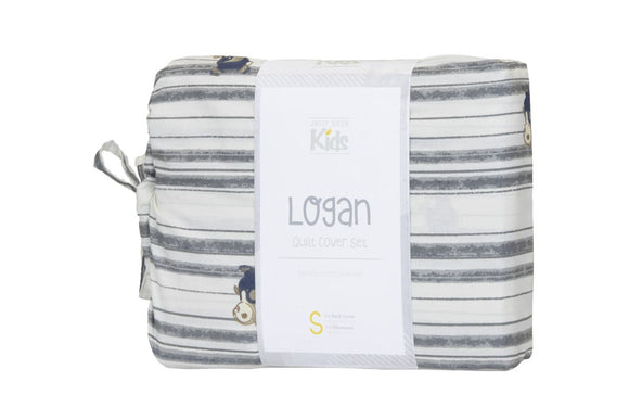 NNEKG Jelly Bean Kids Logan Quilt Cover Set (Denim Double)
