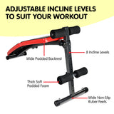 NNEDPE Inclined Sit up bench with Resistance bands