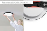 NNEKG Natural Cool & Warm White LED Ceiling Light (320mm Round Black)