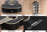 NNEKG Royale 1 2 Size 34 Classical Guitar (Black)