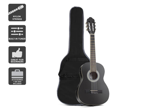 NNEKG Royale 1 2 Size 34 Classical Guitar (Black)