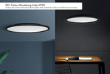 NNEKG Natural Cool & Warm White LED Ceiling Light (520mm Round Black)