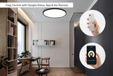 NNEKG Natural Cool & Warm White LED Ceiling Light (520mm Round Black)