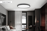 NNEKG Natural Cool & Warm White LED Ceiling Light (520mm Round Black)