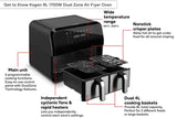 NNEKG 8L 1700W Dual Zone Air Fryer Oven