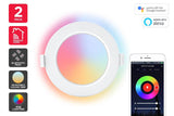 NNEKG Smart LED Downlight (Colour & Whites Bluetooth Mesh) Pack of 2