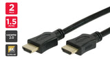 NNEKG HDMI Cable 2.0 Ultra HD High Speed With Ethernet (1.5m) 2 Pack