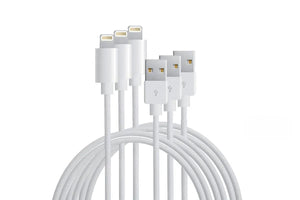 NNEKG Lightning to USB Cable Certified by Apple MFI (3 Pack 2m White)