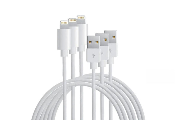 NNEKG Lightning to USB Cable Certified by Apple MFI (3 Pack 2m White)