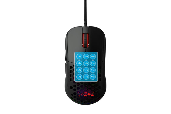 NNEKG Gorilla Gaming GM11 RGB 16000dpi Gaming Mouse with Adjustable Weight