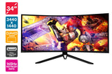 NNEKG 34 Curved Ultrawide WQHD 165Hz Freesync HDR Gaming Monitor (3440 x 1440)